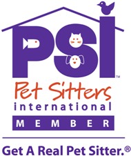 A purple and white logo for the pet sitters international.